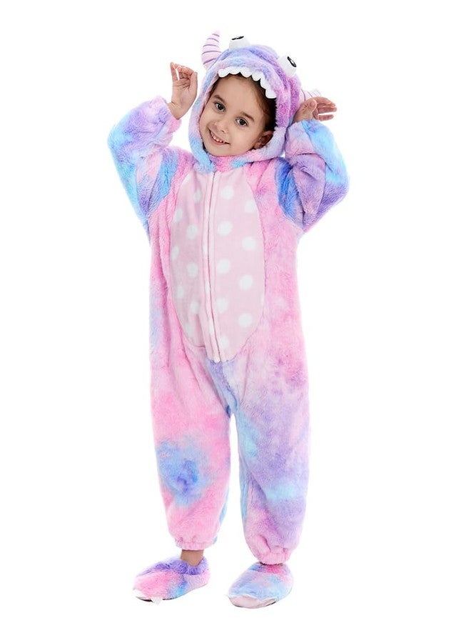 HSCTEK Baby Monster Costume, Infant Monster Cosplay Newborn Boys Girls, Toddler Halloween Onesie Suit Kids 12-18 Months Purple - Image 2